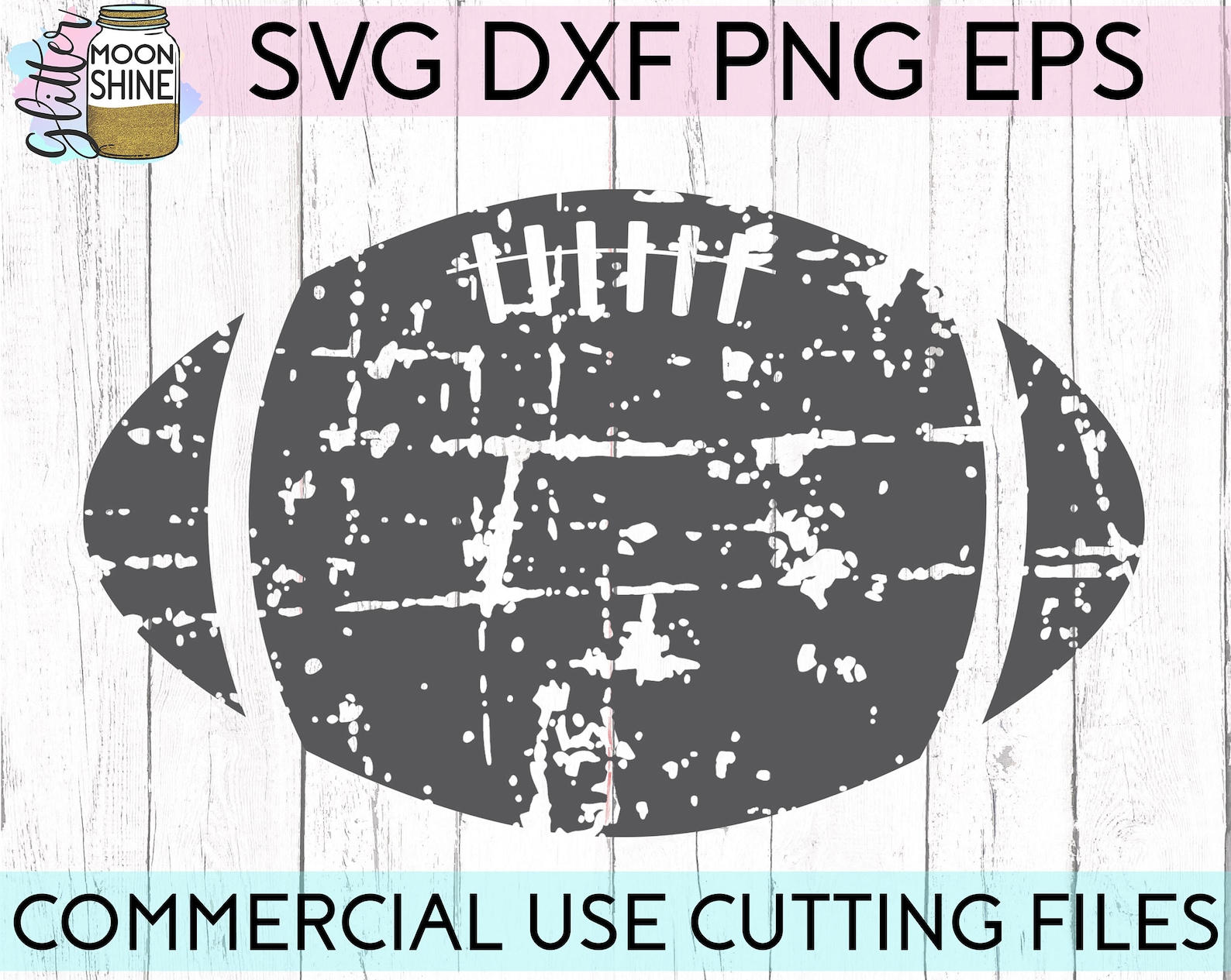 Distressed Football Svg Dxf Eps Png Files for Cutting Machines | Etsy