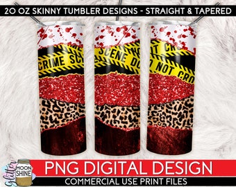 True Crime Leopard Tumbler PNG Print Files for 20 oz Sublimation Tumbler, Vintage, Tumbler Wrap, 90's, Colorful, Cup PNG, Rainbow