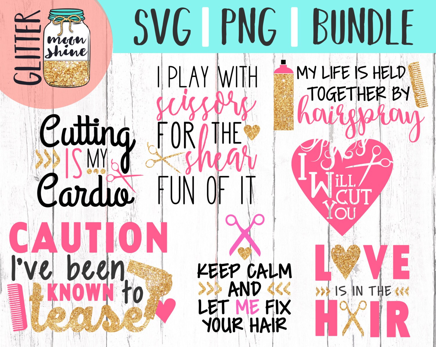 Hair Stylist Bundle Svg Png Cutting Files for Silhouette Cameo - Etsy
