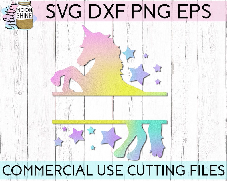 Download Unicorn Split Monogram Frame svg dxf eps png Files for ...