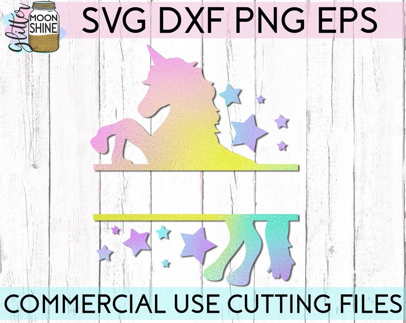 Download Unicorn Split Monogram Frame svg dxf eps png Files for ...