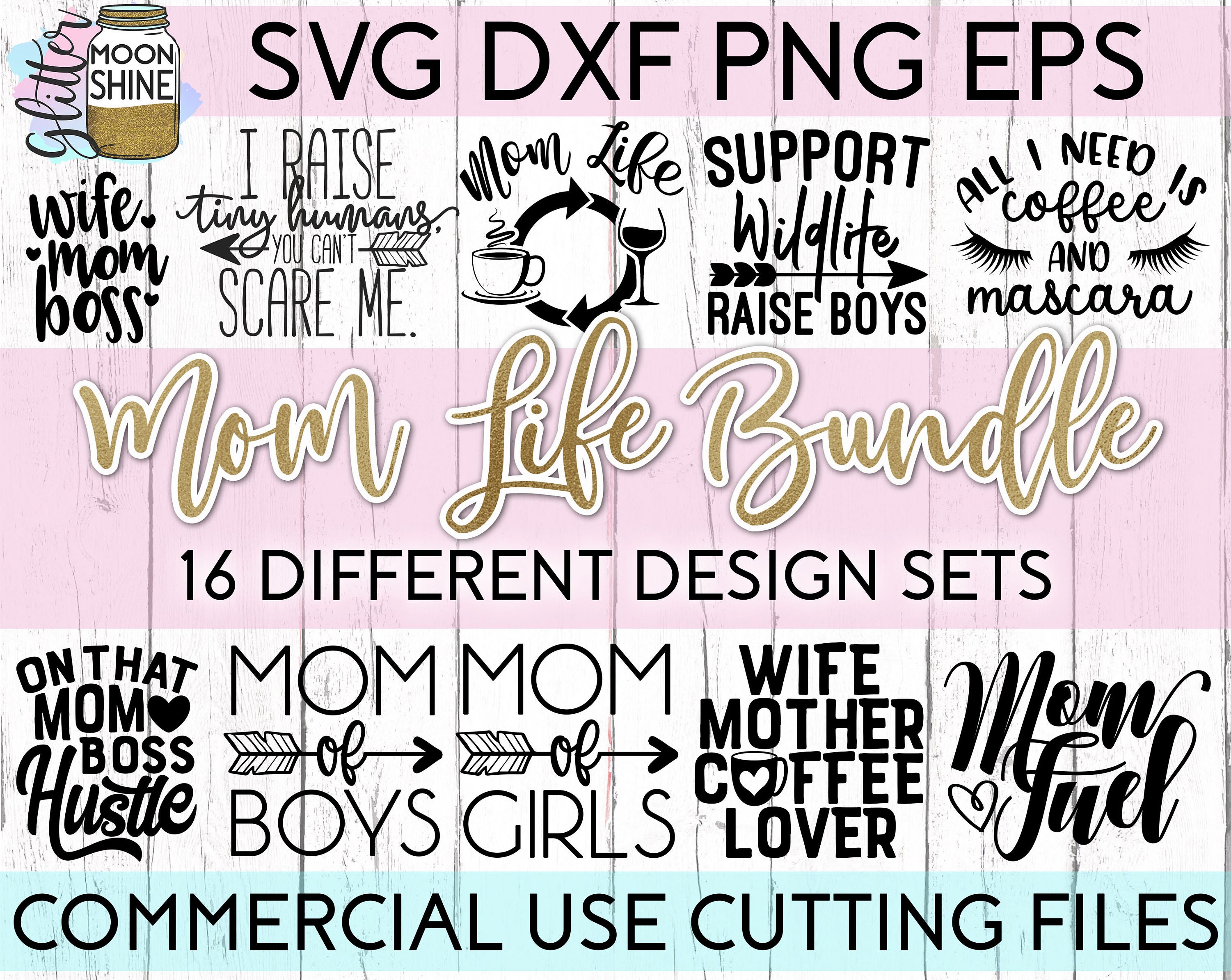 Download Mom Life Bundle svg eps dxf png Files for Cutting Machines ...