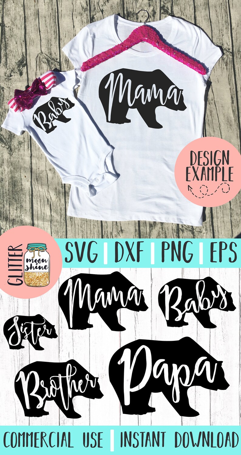 Download Bear Family bundle set svg dxf eps png Files for Cutting ...