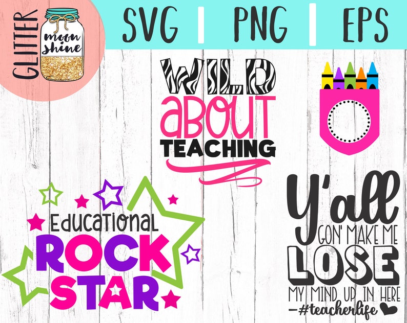 Download Teacher Life Bundle svg eps dxf png Files for Cutting ...