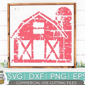 Distressed Barn svg dxf eps png Files for Cutting Machines Cameo Cricut, Farm, Farmhouse, Girly, Cute, Southern, Rustic, Mama, Country, Boho