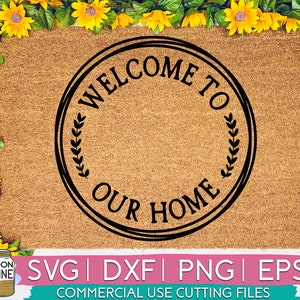 Bienvenue Monogramme Door Mat svg eps dxf png Fichiers pour machines à découper Cameo Cricut, Funny, Home Design, Sign Design, Welcome Mat, Doormat