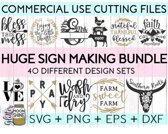 Download Huge Sign Making Bundle Of 40 Svg Eps Dxf Png Files For Etsy
