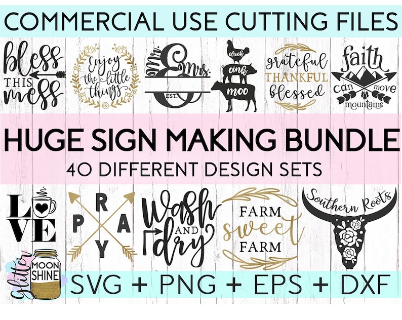 Download HUGE Sign Making Bundle of 40 svg eps dxf png Files for | Etsy