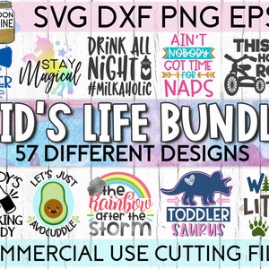 Kid's Life Bundle of 57 svg dxf eps png Files for Cutting Machines Cameo Cricut, Baby, Babies, Newborn, Baby Shower, Kids, Funny, Girls, Boy