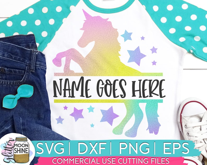 Download Unicorn Split Monogram Frame svg dxf eps png Files for Cutting | Etsy