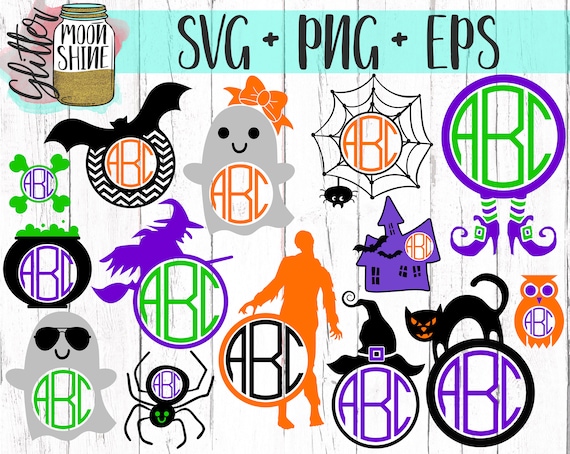 Download Halloween Monogram Frame Bundle Svg Eps Png Cutting Files For Etsy