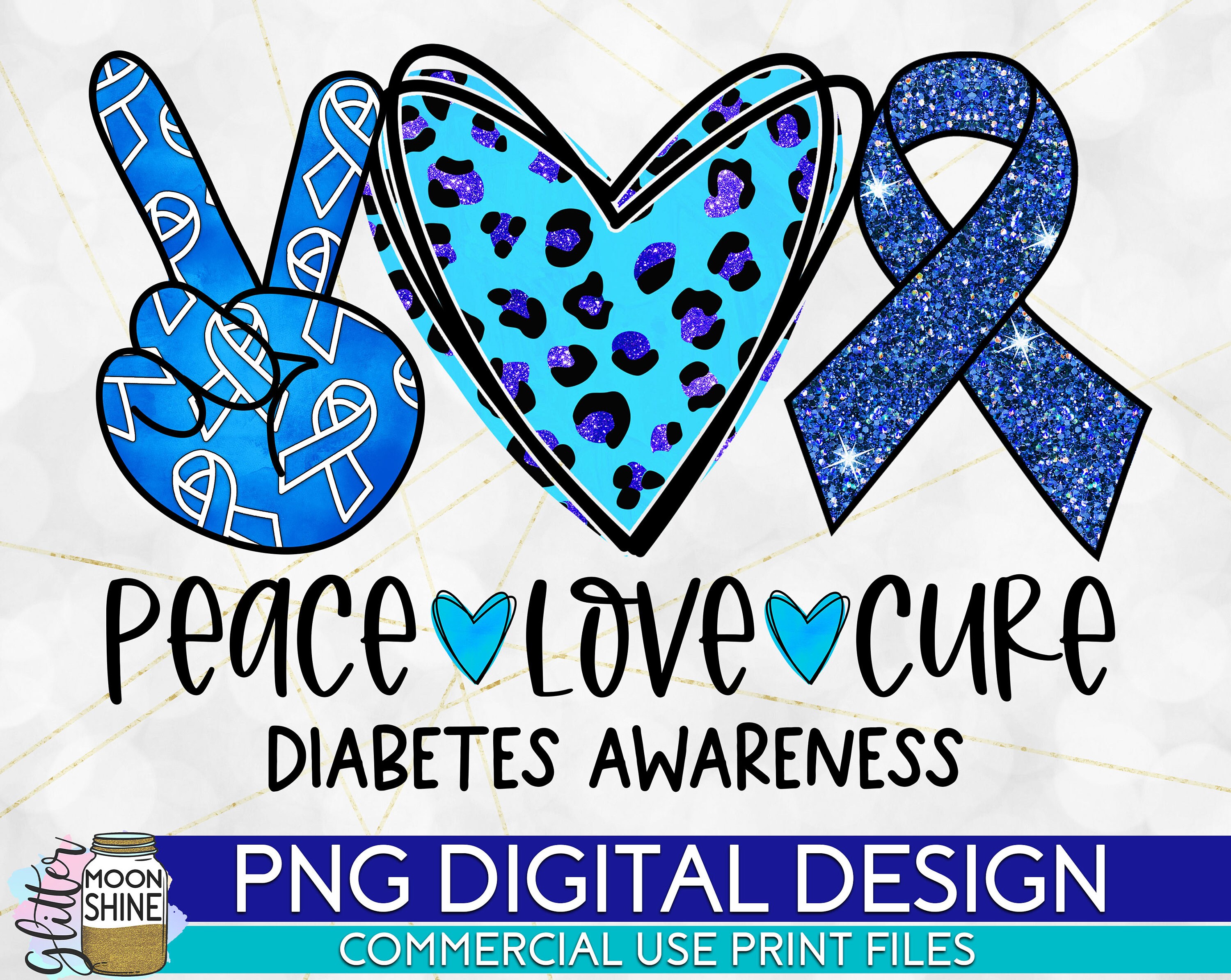 Peace Love Cure Diabetes Leopard PNG Print File for Sublimation or Print,  Blue Awareness Ribbon, Diabetes Awareness, Diabetes Ribbon - Etsy Australia