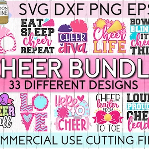 Cheerleading Bundle of 33 svg eps dxf png Files for Cutting Machines Cameo Cricut, Cheer, Cheer Team, Cheer Squad, Cute, Mom, Coach, Funny