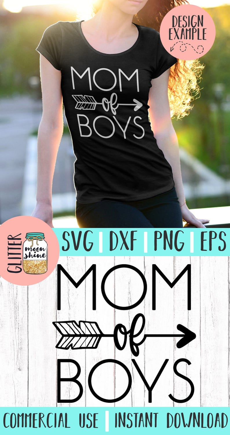 Mom of Boys svg eps dxf png Files for Cutting Machines Cameo | Etsy