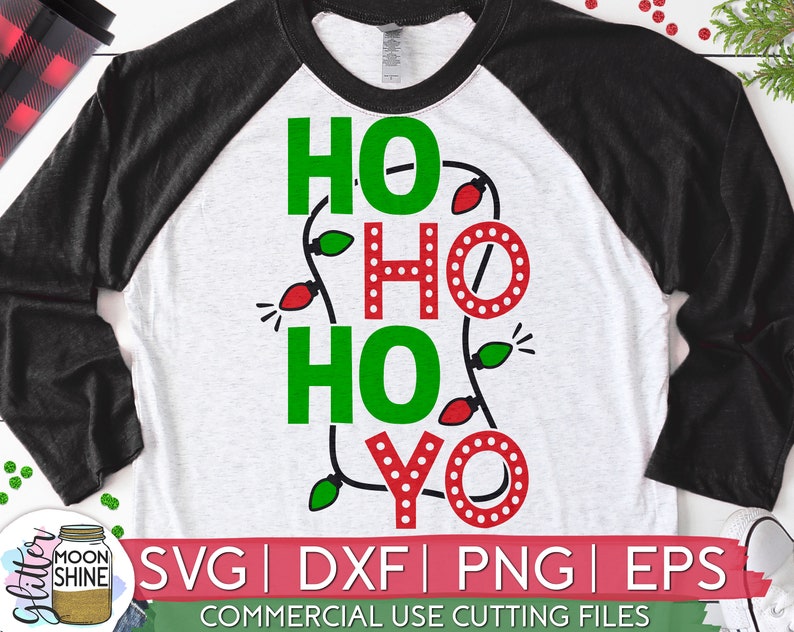 Santa Farmhouse Ho Ho Ho Yo svg eps dxf png cutting files for silhouette cameo cricut Sublimation Funny Christmas