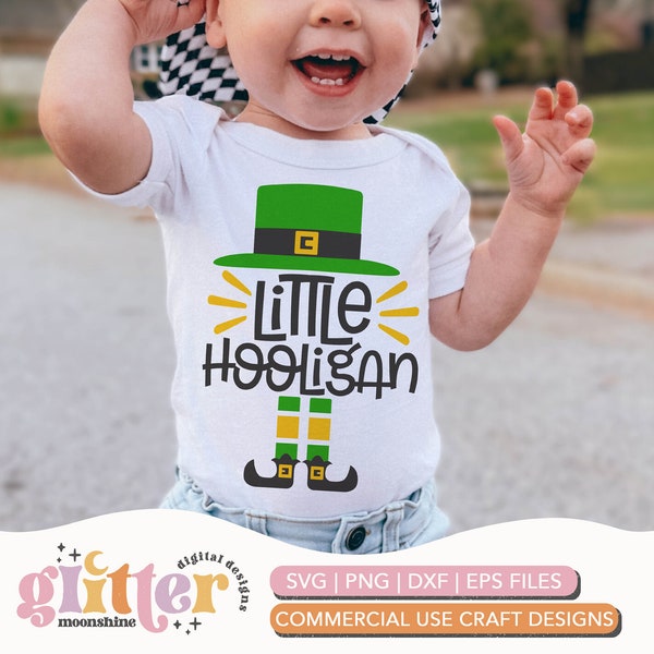 Little Hooligan svg dxf eps png Archivos para máquinas de corte Cameo Cricut, Día de San Patricio, Divertido, Niños, Trébol, Leprechaun, Girly SVG