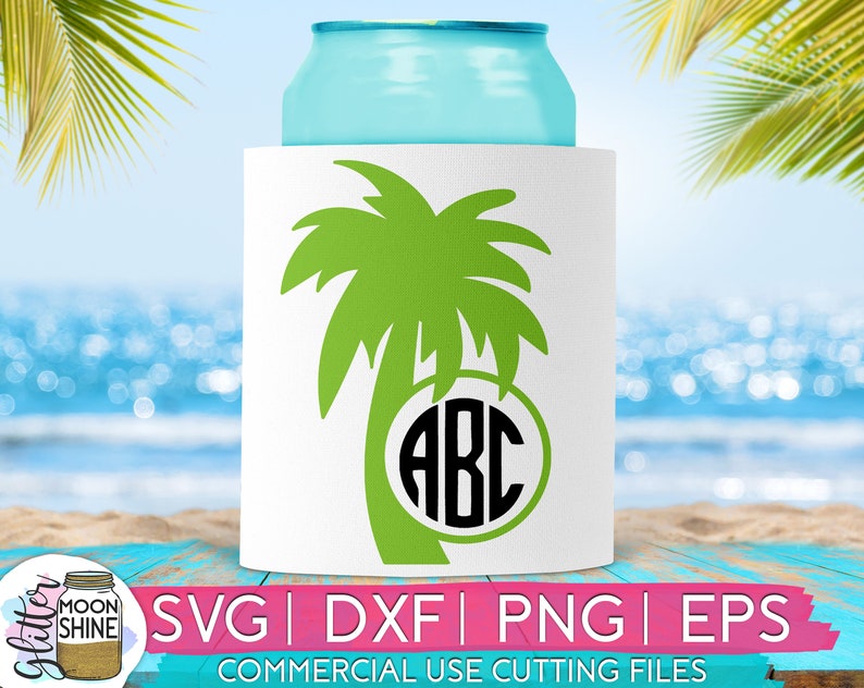 Download Palm Tree Monogram Frame svg dxf eps png Files for Cutting | Etsy