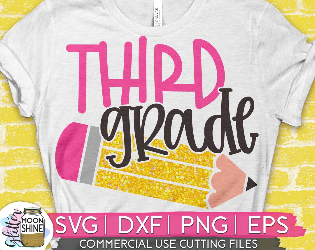 Third Grade Pencil Svg Eps Dxf Png Cutting Files for Silhouette Cameo ...