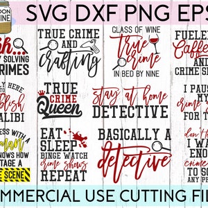 True Crime Bundle of 17 svg eps dxf png Files for Cutting Machines Cameo Cricut, True Crime, Sublimation Design, Mom, Women's, Funny image 2