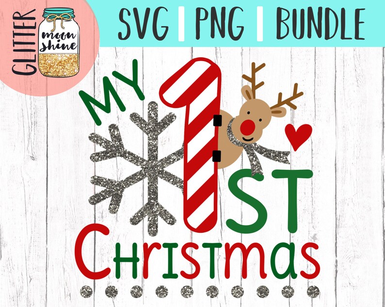 My 1st Christmas svg and png Files for Cutting Machines Cameo | Etsy