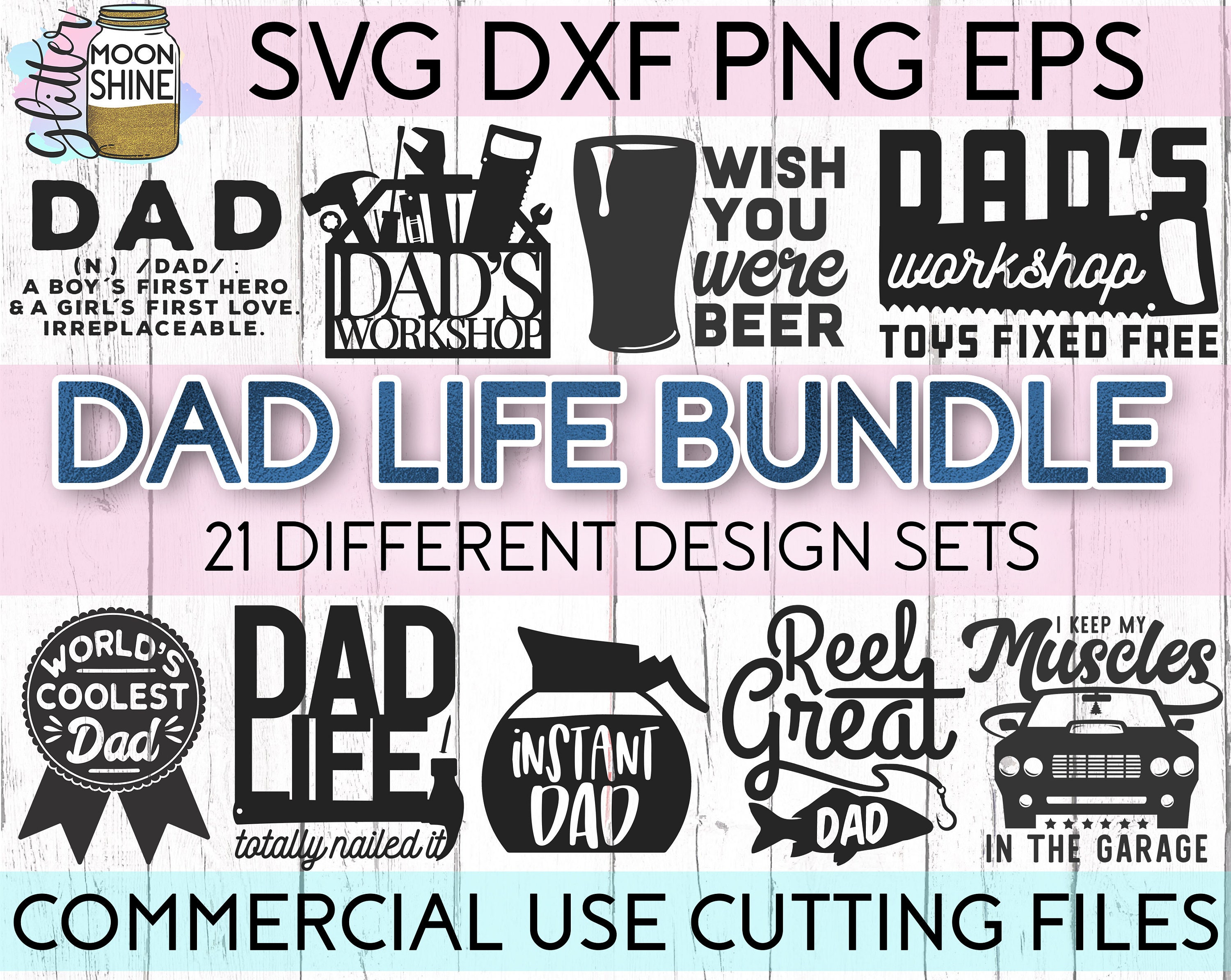 Download Dad Life Bundle of 21 svg eps dxf png Files for Cutting | Etsy