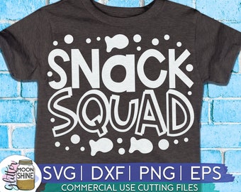 Snack Squad svg eps dxf png cut files for silhouette cameo cricut, Kids, Boys, Girls, Cute, Funny, Toddlers, Babies, Baby, Quotes