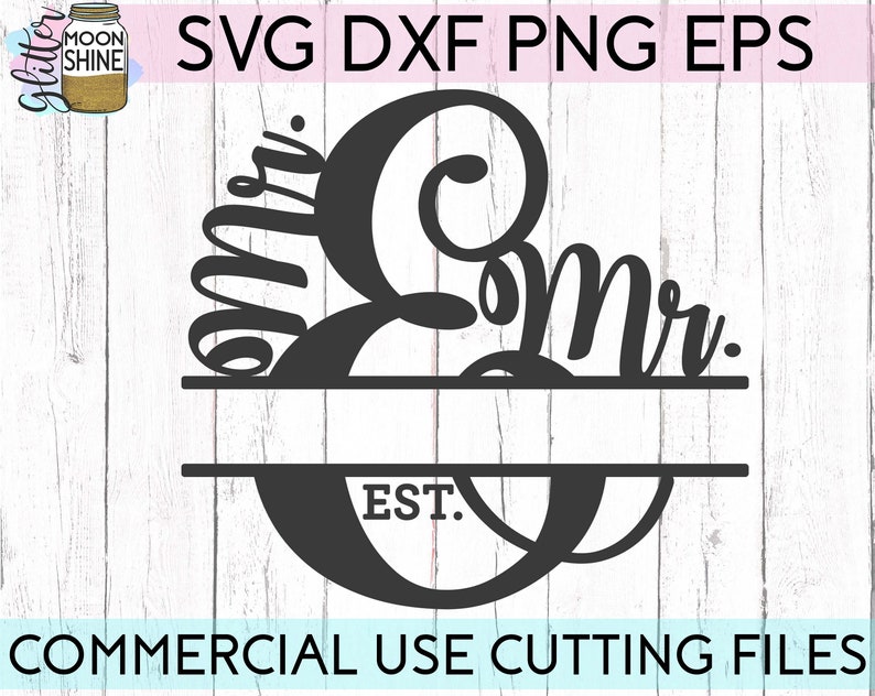 Download Mr. And Mr. Split Monogram Frame svg eps dxf png Files for ...