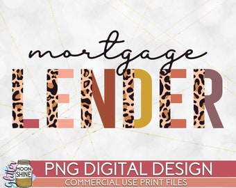 Mortgage Lender Half Leopard PNG Print File for Sublimation Or Print, Real Estate, Mortgage Loan, Real Estate Designs