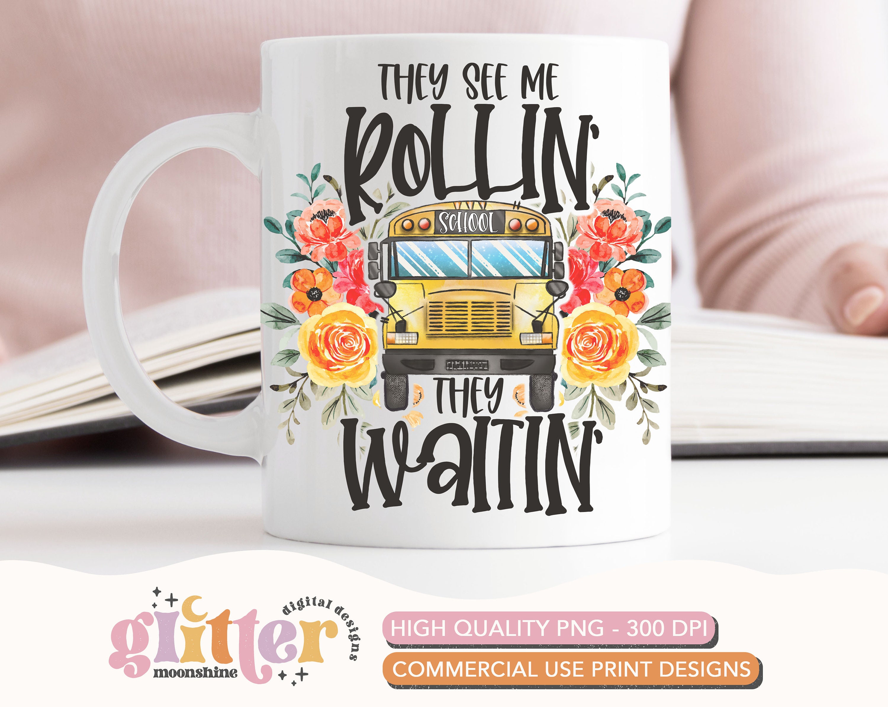 Schulbus Fahrer Geschenk – "They See Me Rollin' They Waitin'" Reißverschlusstasche 23,5x17 Cm