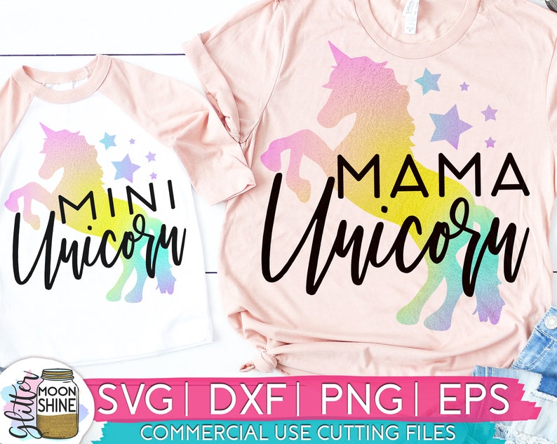Download Mama & Mini Unicorn Bundle svg eps dxf png Files for ...