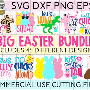 BIG Easter Bundle of 45 svg eps dxf png Files for Cutting Machines Cameo Cricut, Easter, Christian, Sublimation Designs, Funny Easter