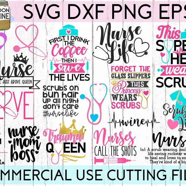 HUGE Nurse Bundle Of 25 svg eps dxf png Files for Cutting Machines Cameo Cricut, Funny, CNA, RN, Nursing, Stethoscope, Cute, Monogram Frames
