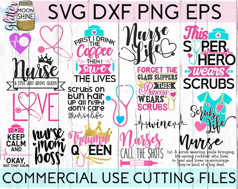 Download HUGE Nurse Bundle Of 25 svg eps dxf png Files for Cutting ...