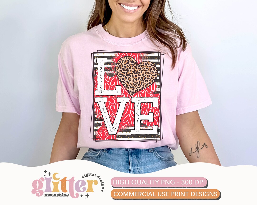 Love Box Leopard Stripe PNG Print File for Sublimation or Print, Funny ...