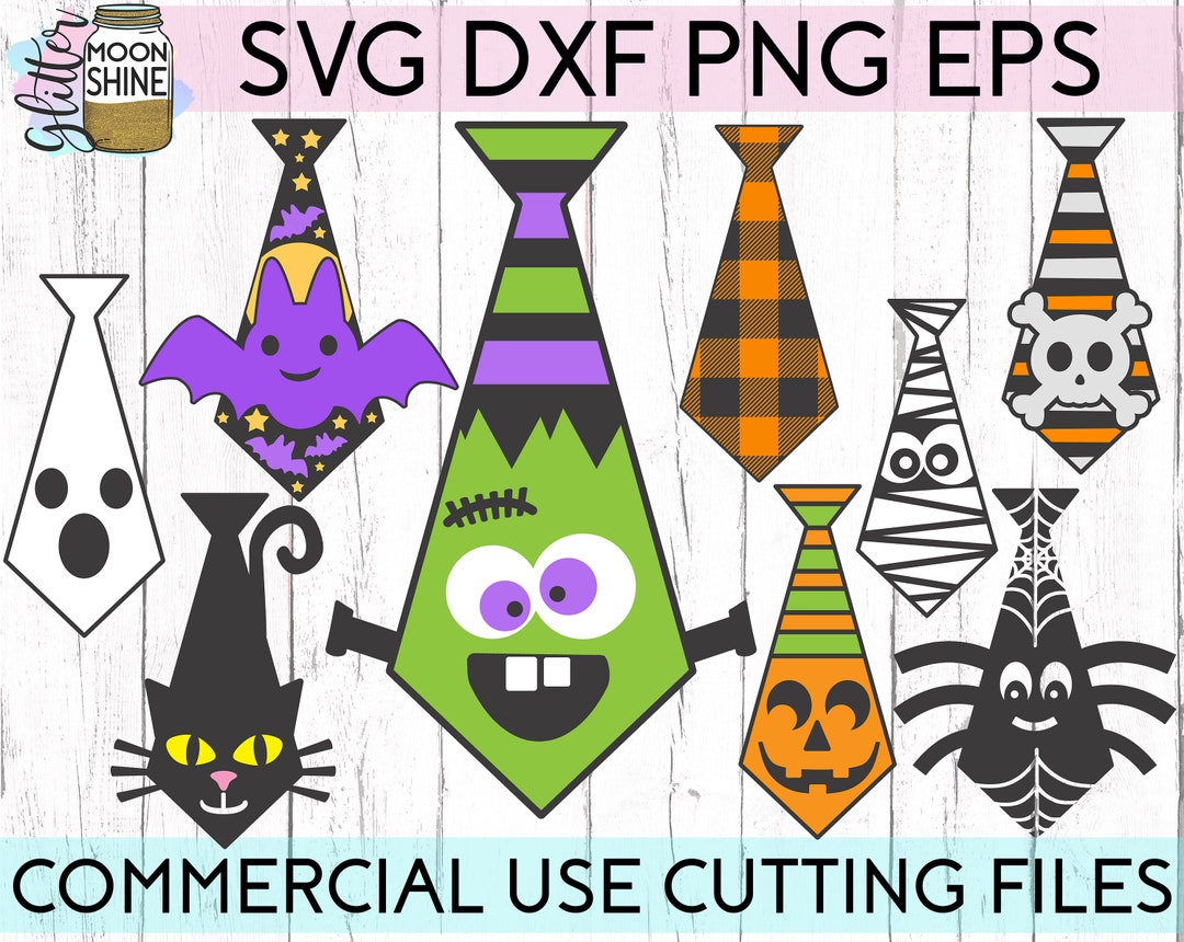 Halloween Ties Bundle of 9 Svg Dxf Eps Png Files for Cutting Machines ...