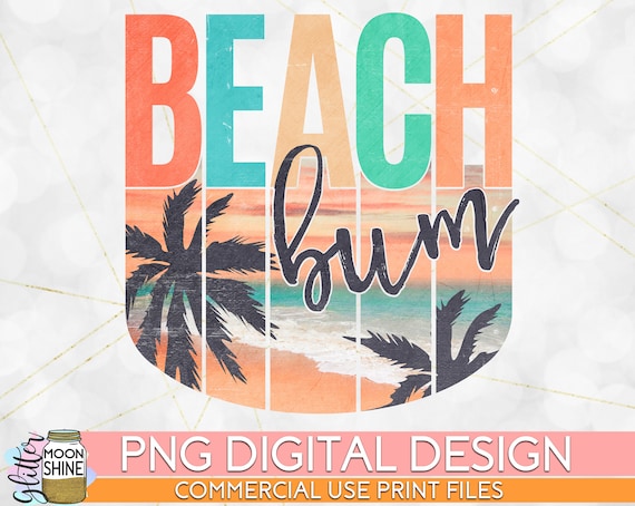 Beach Bum Retro Pastel PNG Print File for Sublimation or - Etsy