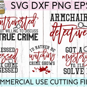 True Crime Bundle of 17 svg eps dxf png Files for Cutting Machines Cameo Cricut, True Crime, Sublimation Design, Mom, Women's, Funny image 3
