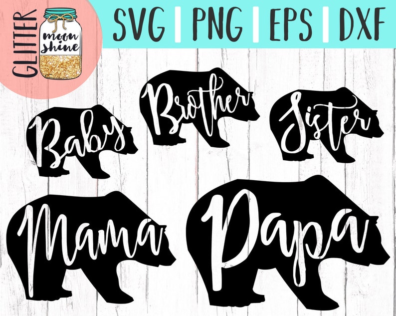 Download Bear Family bundle set svg dxf eps png Files for Cutting | Etsy