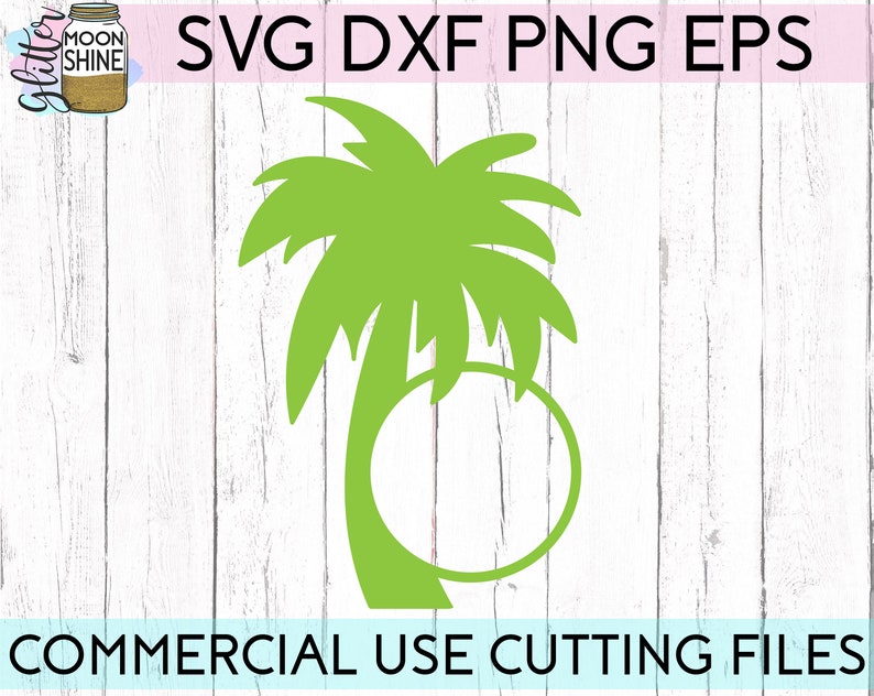 Download Palm Tree Monogram Frame svg dxf eps png Files for Cutting ...