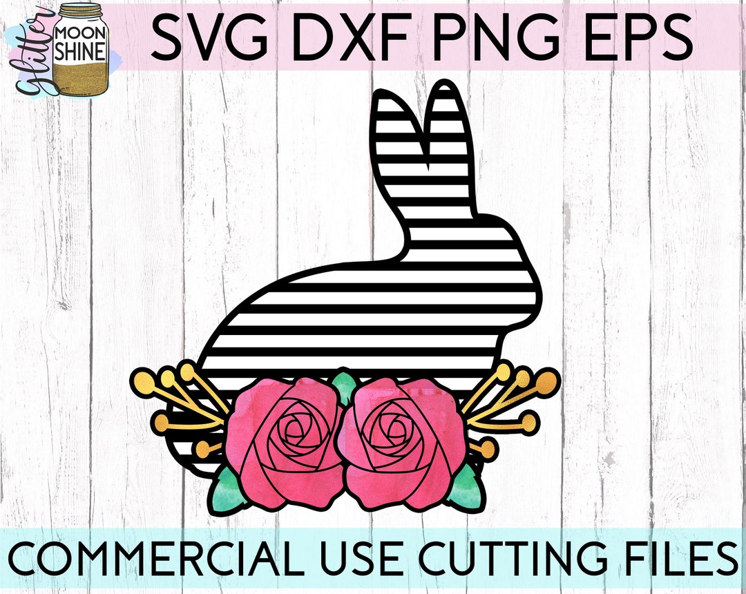 Floral Easter Bunny Svg Eps Dxf Png Files for Cutting Machines Cameo ...