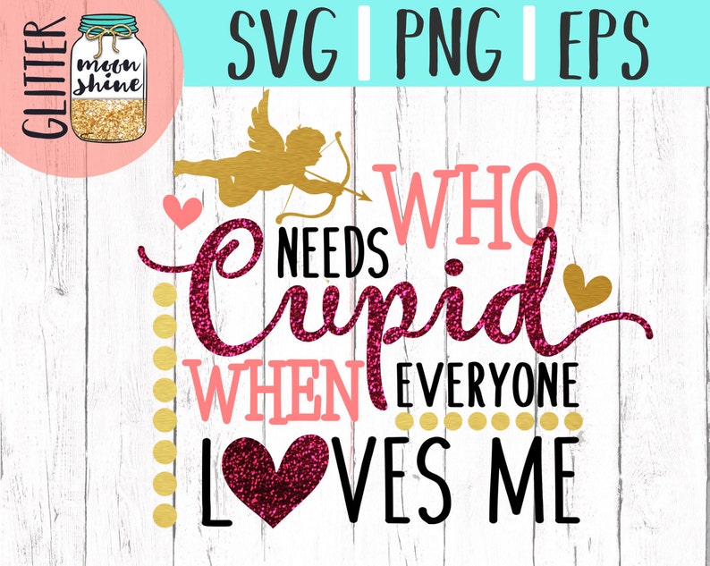100 Pcs Valentine's Day Stickers - 'Who Needs Cupid' Round Vinyl Stickers, 2 Inch