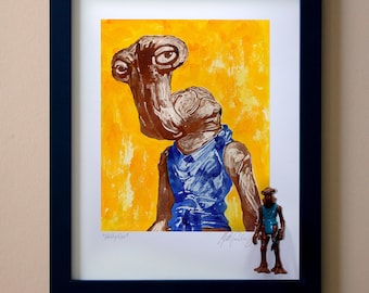 Star Wars HAMMERHEAD Original Artwork Art Print - inspired by Vintage Kenner Star Wars Action Figures - "Shifty Eye" - 11" x 14" Framed