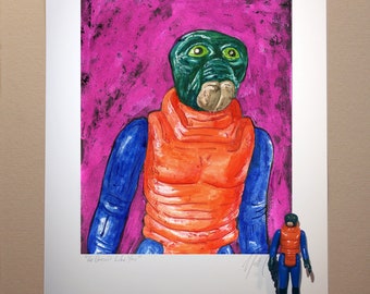 Star Wars WALRUS MAN Original Artwork Art Print - inspired by Vintage Kenner Star Wars Action Figures - 11" x 14" unframed Ponda Baba