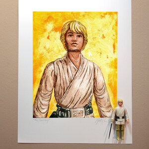 Star Wars LUKE SKYWALKER Tatooine Original Artwork Art Print - inspirado en Vintage Kenner Star Wars Figuras de Acción - 11&quot; x 14&quot; sin enmarcar