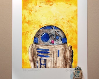 Star Wars R2-D2 Original Artwork Art Print - inspired by Vintage Kenner Star Wars Action Figures - 11" x 14" unframed R2D2