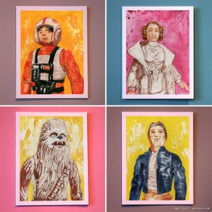 Star Wars Greeting Cards Blank Inside Original Artwork, inspired by Vintage Kenner 1977 Star Wars Action Figures Many Styles image 3