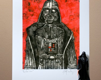 Star Wars DARTH VADER Original Artwork Art Print - inspired by Vintage Kenner Star Wars Action Figures - "Dark Lord" - 11" x 14" unframed