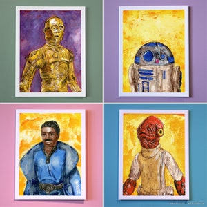Star Wars Greeting Cards Blank Inside Original Artwork, inspired by Vintage Kenner 1977 Star Wars Action Figures Many Styles image 4