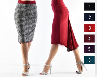 ORTIZ Tango Skirt Pencil Ruched in black and white print & your favorite color