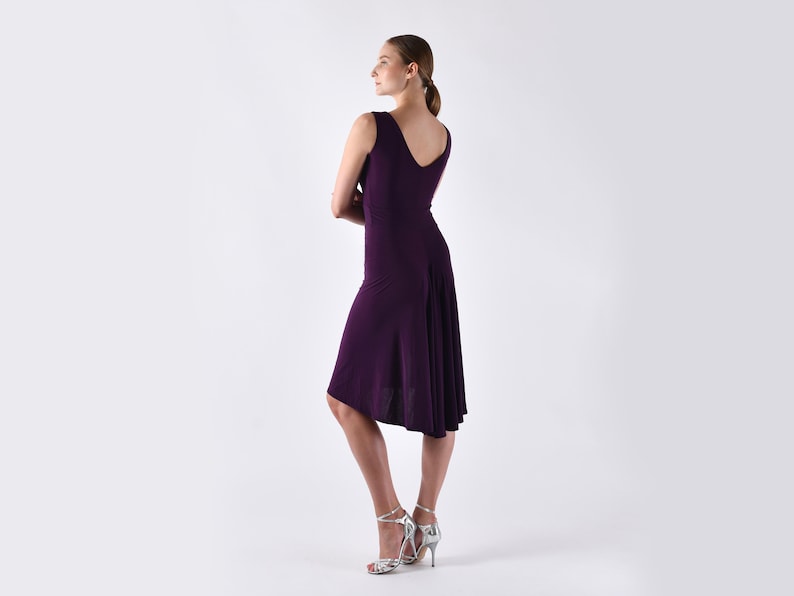 TROILO Tango dress with V back in your favorite color 5 - Violet